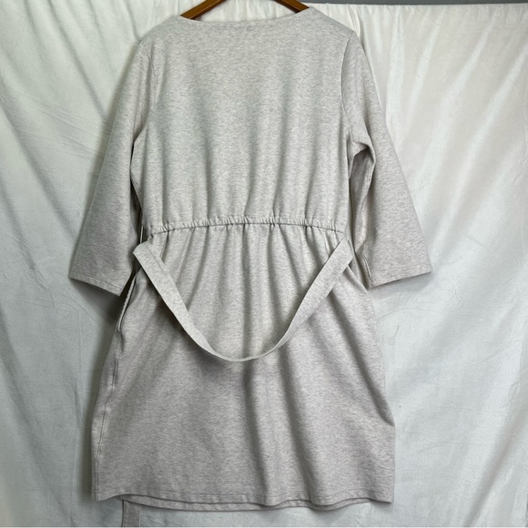 Duluth Women XL Ponte Pro Knit Three Forths Sleeve Midi Dress Belted Grey Cozy - Picture 14 of 16